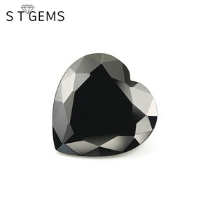 Piedras de cristal sintético, cristal negro, corte de corazón, <span class=keywords><strong>precio</strong></span> barato, gran oferta - Product Image 1