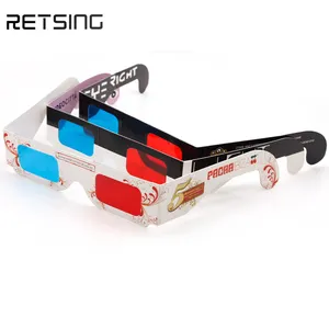 Óculos de proteção ocular 3D Red and Blue Lens Movie Glasses