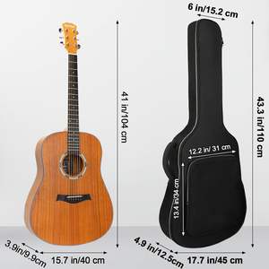 Échantillon gratuit de sac de guitare acoustique, rembourrage épais, résistant à l'eau, double sangle d'épaule réglable, étui de guitare, sac de concert - Product Image 3