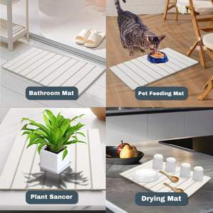 Alfombrilla de secado de platos de piedra grande para mostrador de cocina, alfombrillas de secado de platos plegables superabsorbentes de secado rápido, alfombrillas de tierra de diatomeas - Product Image 5