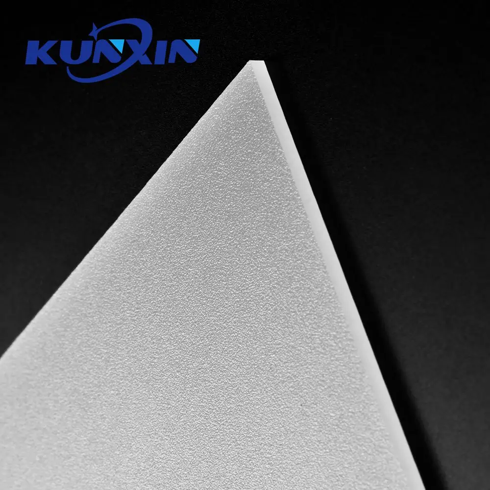 Kunxin 1220x2440mm Plaque de diffuseur acrylique solide et givrée personnalisée 1mm 1.5mm 2mm pour éclairages Led