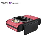 Rehausseur d'accoudoir de voiture en cuir suédé avec porte-boîte à mouchoirs, sac de rangement multifonctionnel pour console centrale, de Hebei