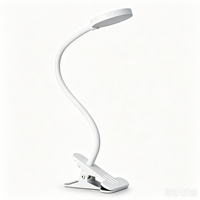 Lampe de lecture LED portable à pince en métal, réglable et flexible, avec contrôle tactile USB, pour chevet et table, intensité variable, pour la lecture et la nuit