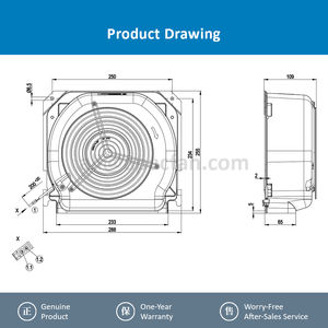 Ebmpapst 48VDC K1G220-AB73-11 220มม. 110วัตต์2.7A 2880รอบต่อนาทีลูกปืน IP20มอเตอร์ EC พัดลมระบายความร้อนแบบพิเศษเป่าลมร้อน - Product Image 4
