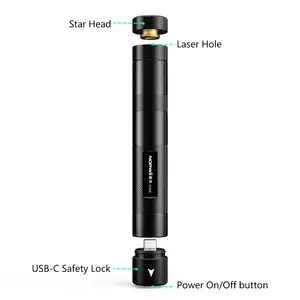 Norwii G306 Grüner Hochleistungs-Laserpointer Stark suchendes grünes Licht mit wiederauf ladbarem Akku für den Außenbereich
