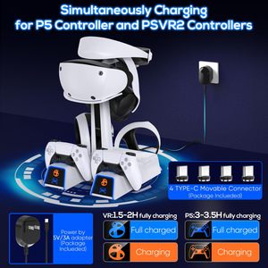 Base de Carga Doble RGB para Controles <span class=keywords><strong>VR2</strong></span> de <span class=keywords><strong>PS5</strong></span> y Accesorios de <span class=keywords><strong>Playstation</strong></span> <span class=keywords><strong>VR2</strong></span> con Conector Magnético y Adaptador de Corriente - Product Image 3