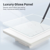 Interrupteur mural intelligent WiFi Tuya 6 voies, norme brésilienne SLS, panneau tactile en verre, étanche, compatible avec Alexa et Google Home