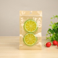 Sac de rangement pour bijoux en plastique translucide avec trou de suspension, auto-scellant, un côté transparent, sac en mylar kraft avec fermeture éclair
