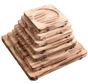 Nouveaux tapis isolants thermiques en bois de style campagnard écologiques pour la maison et les restaurants, forme carrée, pour barbecue et pot de sable - Product Image 1