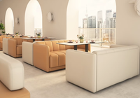 Bancs de stand modernes de luxe naturels les plus populaires canapé carré café bois café commercial restaurant meubles table chaise