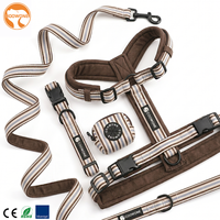 Conjunto de Arnés para Perro en Forma de Y de Algodón a Rayas con Logotipo Personalizado, Correa para Perro Ajustable, Conjunto para Pasear Mascotas, Arnés de Entrenamiento Antitirones para Perro
