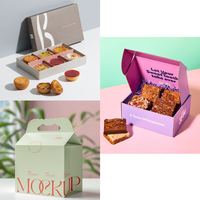Boîtes en papier personnalisées pour emballer les aliments, boîtes à biscuits, boîtes à beignets, boîtes en papier faciles à plier pour pâtisseries, biscuits, gâteaux, en-cas