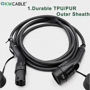 Cable de Carga para Vehículos Eléctricos Tipo 2, 22kW, 32A, 5m, IEC 62196-2, Modo <span class=keywords><strong>3</strong></span>, en Stock, Suministro al por Mayor, CE TUV para Revendedores - Product Image 1