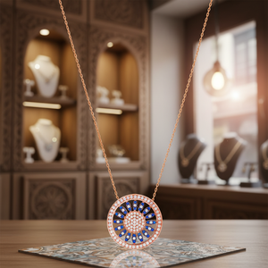 Pendentif traditionnel turc en argent Sterling 925, pierre de saphir, fait à la main, vente en gros - Product Image 3