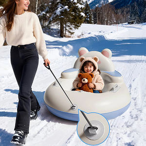 Bouée gonflable robuste et résistante au froid pour l'hiver, jouet de traîneau pour enfants et adultes, anneau de glisse épais avec poignées - Product Image 3