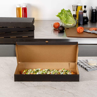 Boîtes à pizza et à pain plat jetables écologiques en carton ondulé rigide avec gaufrage personnalisé, grand format, en papier blanc