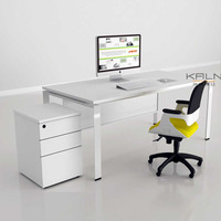 Poste de travail de bureau moderne Vina 2026 en métal et placage MDF, finition étanche et anti-poussière, personnalisable pour 1 personne, prix direct usine, OEM