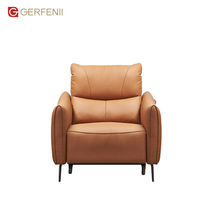 Canapé inclinable extensible de luxe en cuir véritable blanc, style moderne et épuré, avec mousse haute densité et structure en bois, pour home cinéma et salon A088-A - Product Image 4