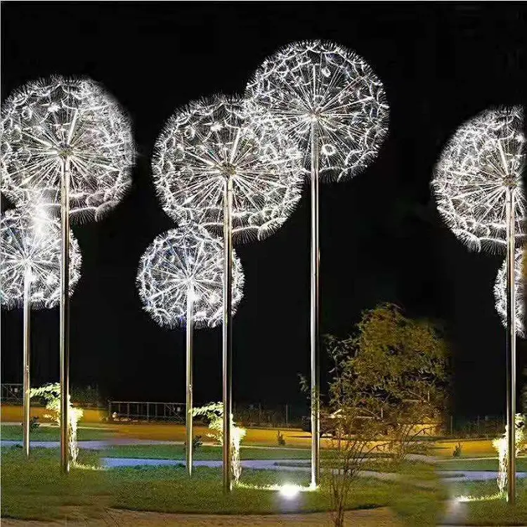 उद्यान आउटडोर सजावटी प्रकाश dandelion मूर्तिकला आकृति प्रकाश का नेतृत्व किया