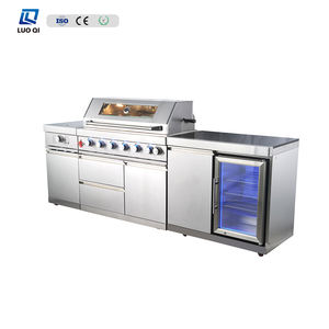 Armoire de cuisine extérieure en acier inoxydable 304 avec ensemble complet d'évier refroidisseur de <span class=keywords><strong>vin</strong></span> rôtisserie robuste commerciale 8 + 1 brûleurs barbecue à gaz - Product Image 3