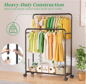 Catégorie de produits <span class=keywords><strong>Placard</strong></span> <span class=keywords><strong>amovible</strong></span> pour chambre à coucher avec double tringles et roues Meubles de salon Armoires en tissu - Product Image 2