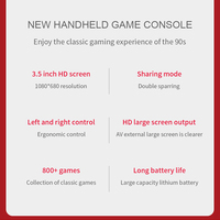 Console de Jeu Portable G3 800 pour Garçons, Cadeau 2024, avec Écran HD 3,5 Pouces, Lecteur Unique, Machines d'Arcade FC PSP pour Utilisation sur Téléviseur