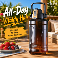 Bouteille d'hydratation réutilisable 2L Overjoyed Longstar OEM sans BPA, anti-fuite, écologique, avec bouchon à boire directement et corde