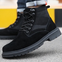 GUYISA Grand stock de bottes Martin noires à tige haute, certifiées CE EU, nouvelles bottes de sécurité pour hommes