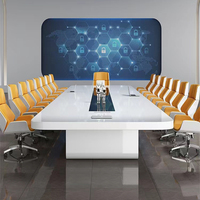 Table de conférence moderne de luxe blanche sur mesure (4m, 5m, 8m, 10m) pour bureaux et écoles, en MDF – Fournisseur d'usine Zitai, OEM/ODM
