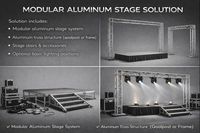 Système de scène modulaire portable pour petits événements, scène en aluminium réglable pour mariage, promotion, spectacle scolaire