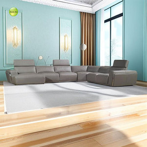 Divano Angolare a U in Pelle all'Ingrosso, <span class=keywords><strong>Moderno</strong></span> con Base in Metallo per <span class=keywords><strong>Soggiorno</strong></span>/Appartamento/Villa/Hotel - Product Image 3