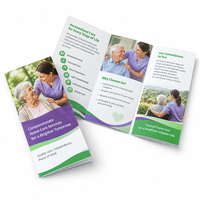 Service d'impression de dépliants, brochures, affiches et flyers en carton 105 g/m², 128 g/m², 157 g/m², formats A3, A4, A5, DL, avec logo personnalisé