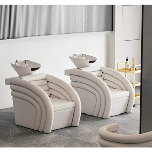 Venta Directa de Fábrica: Sillón de Lavacabezas de Lujo Ligero Especial para Salones de Belleza con Lavabo de Cerámica y Silla Reclinable - Product Image 1