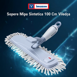 Manico per scopa da 100 cm in metallo con clip in plastica per vassoio, per la pulizia della casa - Product Image 3