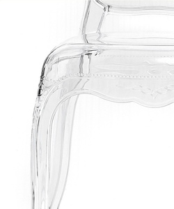 Royal Kursi Makan pernikahan transparan, kursi makan malam Resin plastik polikarbonat bening kristal mewah akrilik putri Bella Barok - Product Image 6