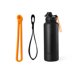 Everich Botella de agua deportiva personalizada de boca ancha Botella de vacío aislada de acero inoxidable con tapas de asa - Product Image 4