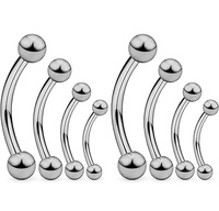 316L Surgical Steel Eyebrow Piercing 16G Ball Curved Barbell Eyebrow Rod Banana Piercing Earrings Lip Ring Eyebrow Stud Piercing