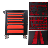 Chariot à outils robuste à 7 tiroirs avec verrouillage et tiroirs doublés en EVA pour garage et atelier