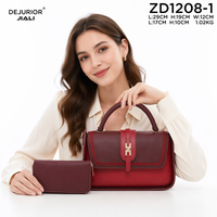 Sac fourre-tout vintage 2-en-1 avec poignée tissée, en cuir PU bicolore, pour femme, style moderne, sac à main femme