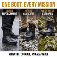 Botas de Trabajo Industriales de Seguridad Resistentes, Personalizadas al por Mayor, Negras, de Cuero, con Cierre Lateral, Cordones y Antideslizantes para Hombre