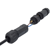 Conector impermeable YXY M20 IP68 2 3 4 pines adaptadores de cable eléctrico de tipo recto conector de fuente de alimentación negro