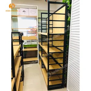 Supermarket racks wall wooden shelves convenience store supplies display furniture gondola