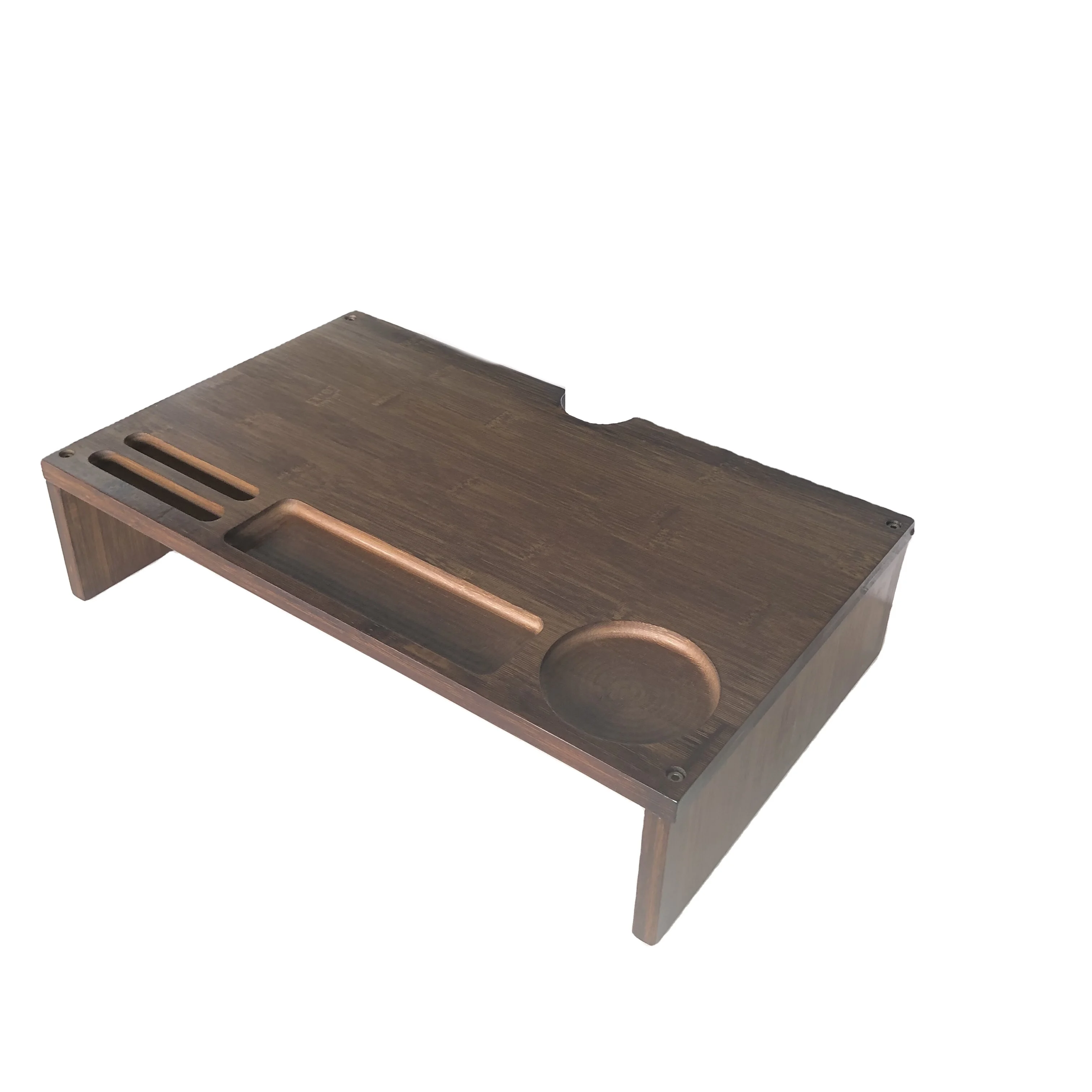 Бамбуковая/MDF офисная настольная подставка для монитора с органайзером для хранения