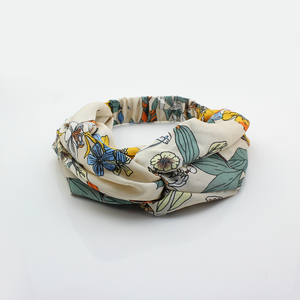 De moda BOHO <span class=keywords><strong>chicas</strong></span> diadema Cruz nudo Floral impreso elástico Twistted diademas para las mujeres - Product Image 3