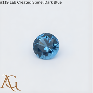 Espinela Cultivada en Laboratorio # 119 Espinela sintética azul oscuro, en bruto, tipo boules, certificada por Flame Fusion, material simulado. - Product Image 2