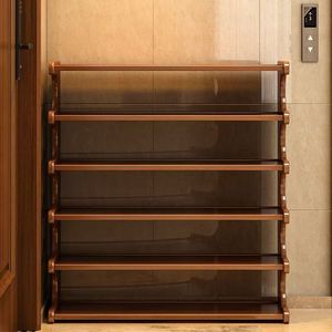 <span class=keywords><strong>Scarpiera</strong></span> a 5 livelli in legno massello, scaffale porta scarpe multistrato <span class=keywords><strong>con</strong></span> ripiano superiore per ingresso, soggiorno, casa - Product Image 2
