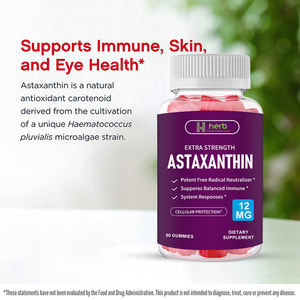 Suplemento dietético, antioxidante y soporte inmunológico, orgánico certificado, sin OGM, gomitas de astaxantina - Product Image 3