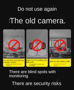 Cámara de seguridad de visión nocturna panorámica HD de doble lente con giro-Inclinación motorizada para el hogar - Product Image 3