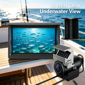 Set de Buscador de Peces con 12 LED IR de Visión Nocturna 220 °   Cámara de Video Subacuática Profesional de Gran Angular, Buscador de Peces para Barcos - Product Image 1