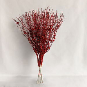 Decoración Navideña <span class=keywords><strong>de</strong></span> 43 cm con Diseño <span class=keywords><strong>de</strong></span> Barba <span class=keywords><strong>de</strong></span> Dragón, Efecto Brillante Artificial en Dorado y Plateado, Adorno <span class=keywords><strong>de</strong></span> Ramita con Bayas Brillantes - Product Image 3